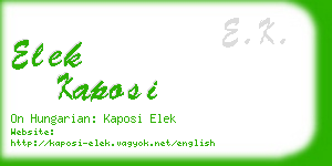 elek kaposi business card